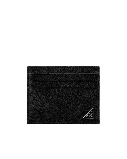 Prada Black Logo Card Holder for men