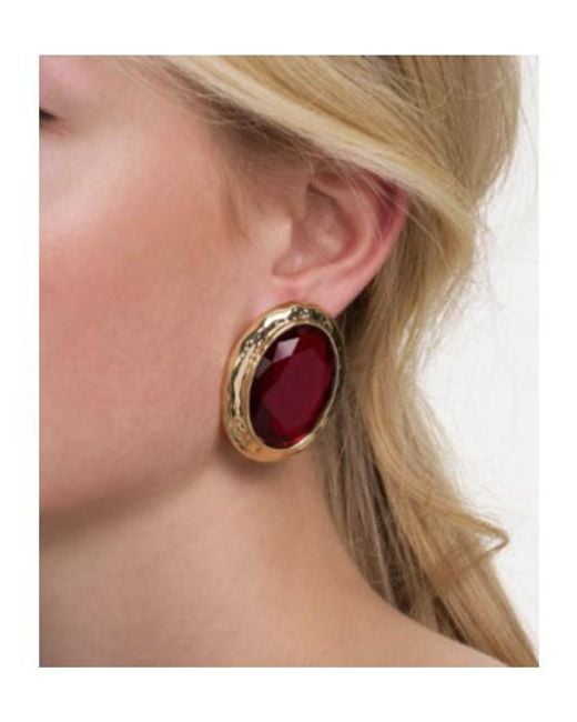 Self-Portrait Purple Hammered Earrings