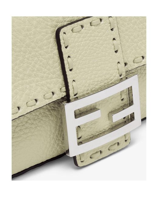 Fendi Metallic Sage Selleria Bag With 309 Hand-Sewn Topstitches