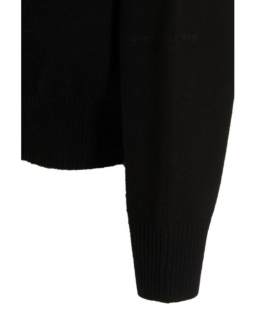 Alexander Wang Black Beiress Crystal-Embellished Wool Jumper