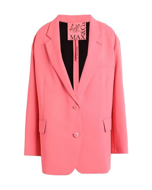 MAX&Co. Pink Solid Color Blazers