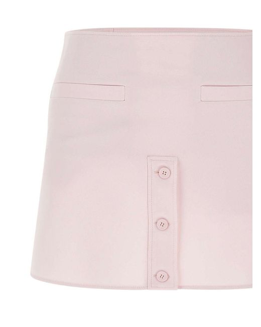Courreges Pink Courrèges Logo-Detail Zipped Mini Skirt
