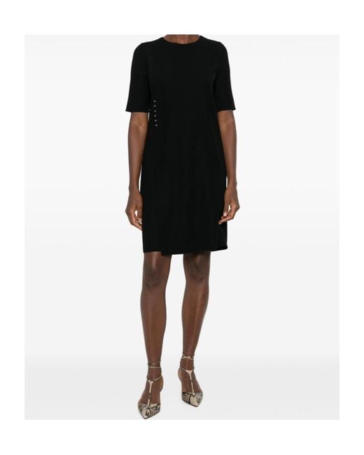 Emporio Armani Black Stud-Embellished Mini Dress