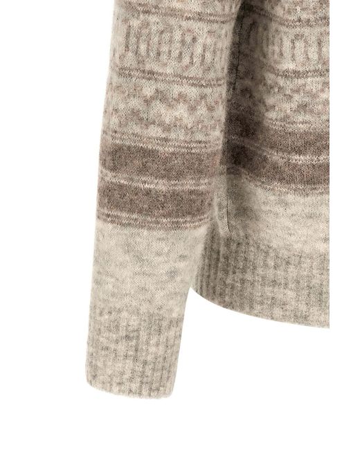 Brunello Cucinelli Gray 'Nordic Jacquard' Cardigan for men
