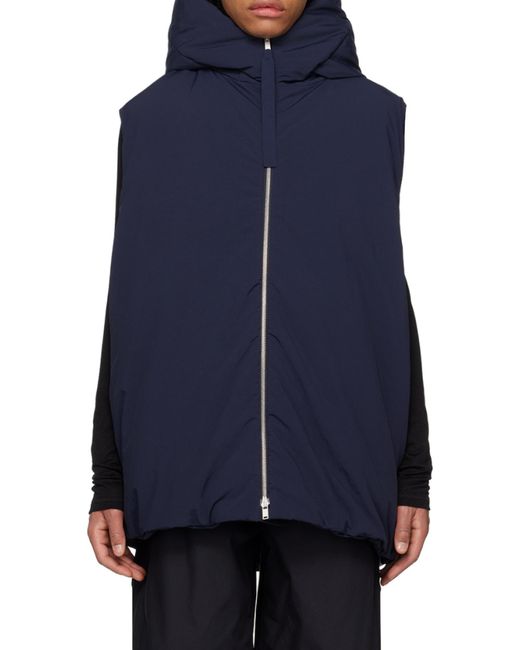Jil Sander Blue Zip-Up Gilet for men