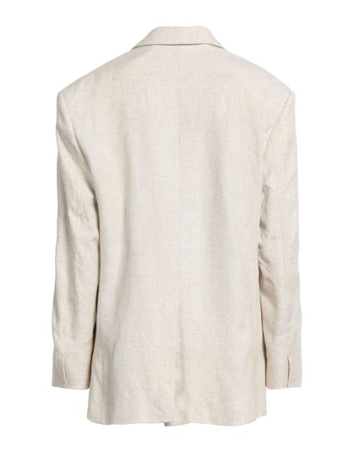Jacquemus White V-Neck Suit Jacket