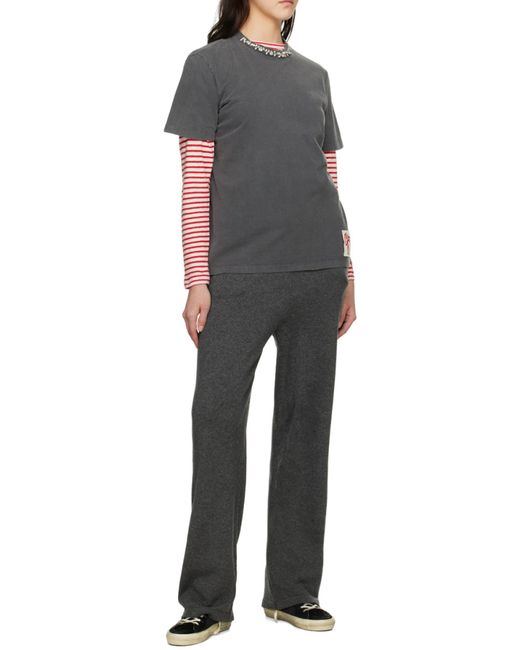 Golden Goose Deluxe Brand Gray Embellished Crewneck Short-Sleeved T-Shirt