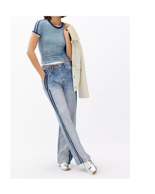 Rag & Bone Blue Side-Stripe Trousers
