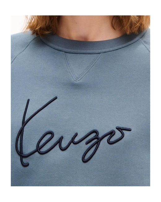 KENZO Blue Signature' Embroidered Sweatshirt