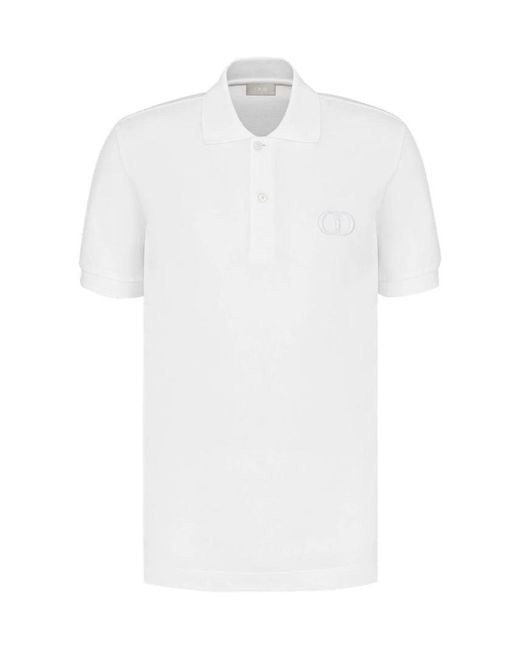Dior White Homme Logo Polo Shirt for men