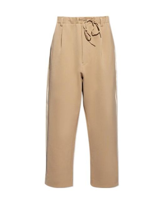 Y-3 Natural Signature 3-Stripes Logo Drawstring Track Pants for men