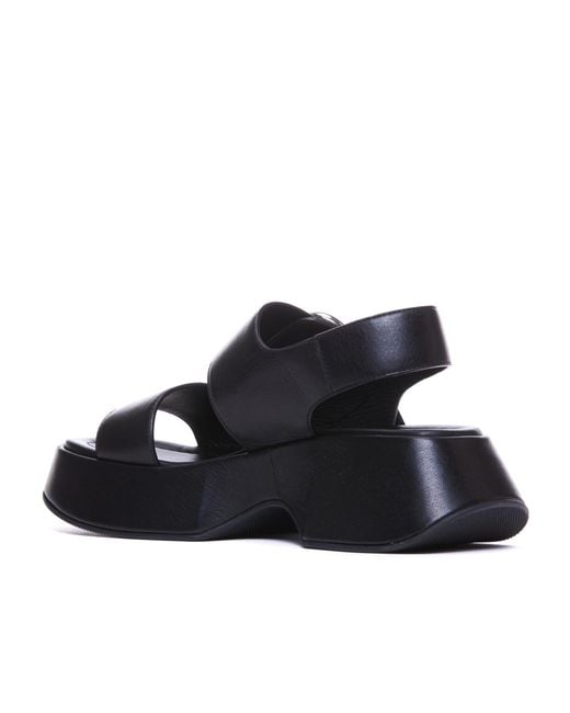 Vic Matié Blue Chunky Buckle Platform Sandals