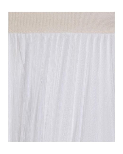 Fabiana Filippi White Pleated Maxi Skirt