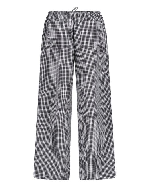 DUNST Gray Check Elastic-Waist Pants