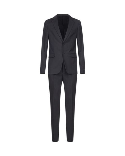 Prada Blue Single-Breasted Wool And Mohair Suit for men