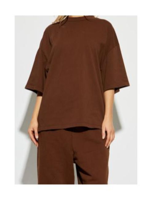 Entire studios Brown Oversized Crew Neck T-Shirt for men