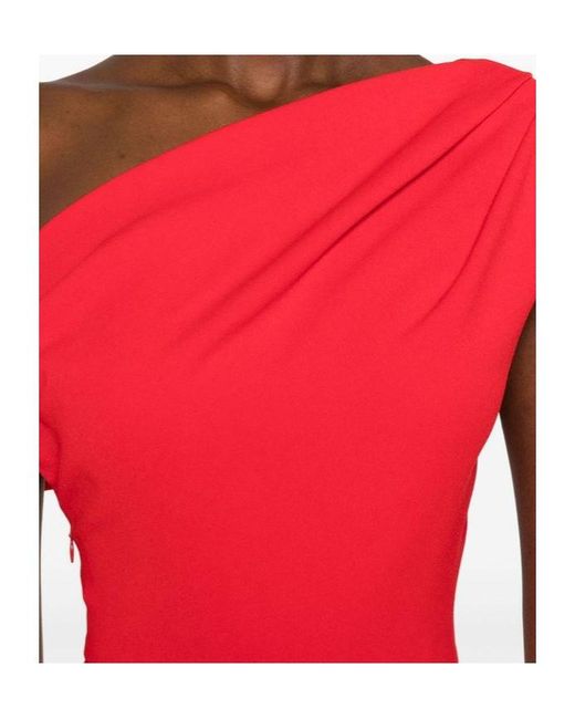 Solace London Red Irina Midi Dress