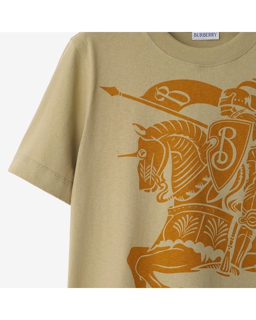 Burberry Natural Ekd Motif Crewneck T-Shirt