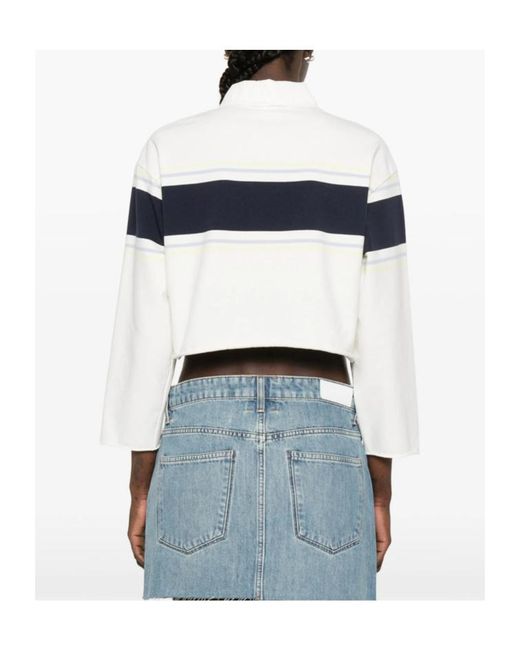 Re/done Blue Long-Sleeved Polo Shirt
