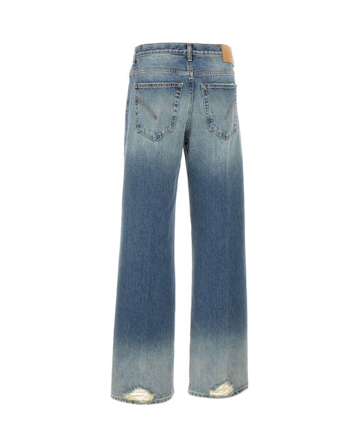Dondup Blue Jacklyn Distressed High-Waisted Jeans