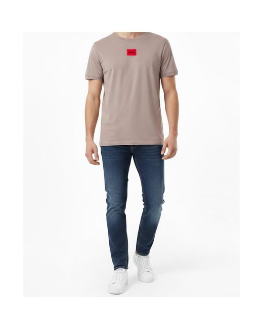 Boss Pink Logo Crew-Neck T-Shirt for men
