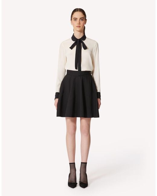 RED Valentino Black Buckle Detail Skirt