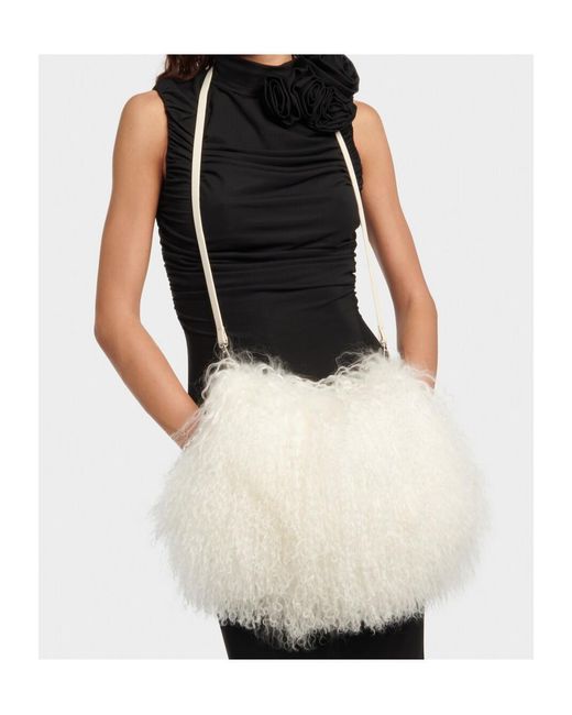 Magda Butrym White Shearling Muff