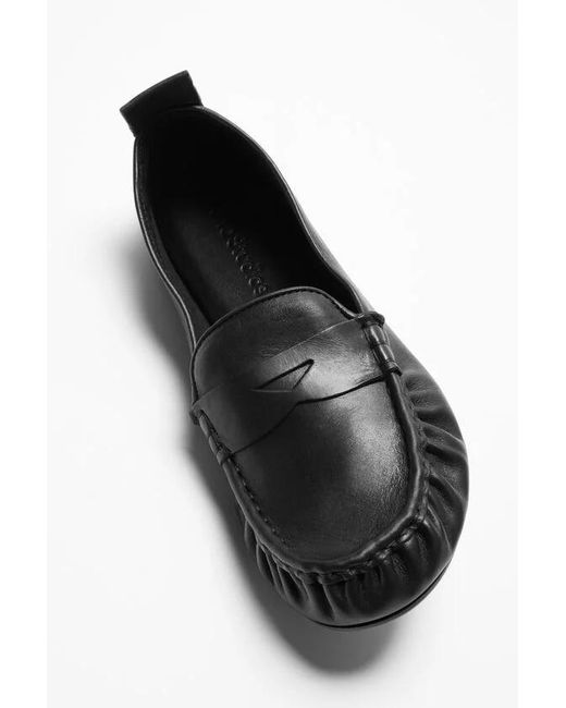 Acne Black Penny-Slot Leather Loafers