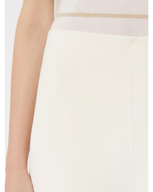 Max Mara White Strillo Crepe Knitted Trousers
