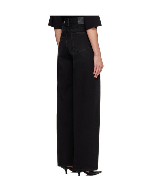 Totême Black Non-Stretch Organic Cotton Wide-Leg Jeans