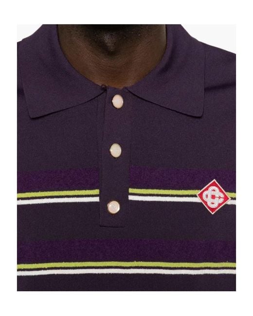 Casablanca Blue Striped Polo Shirt