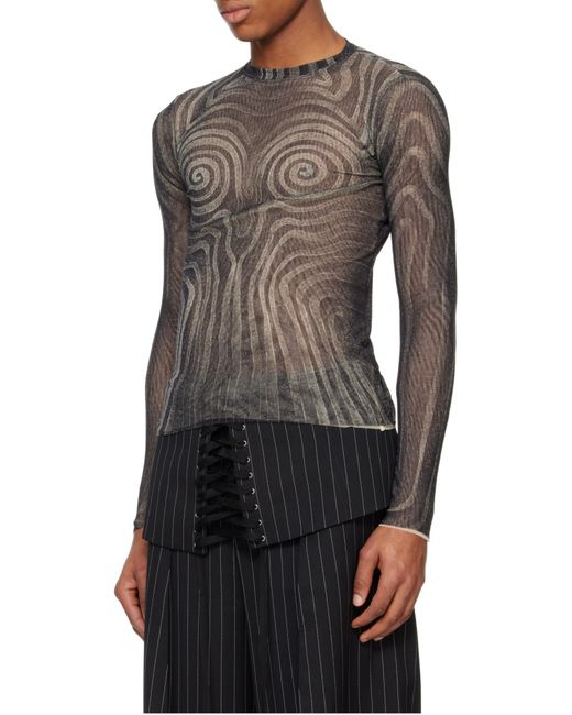 Jean Paul Gaultier Gray The Spirale Top