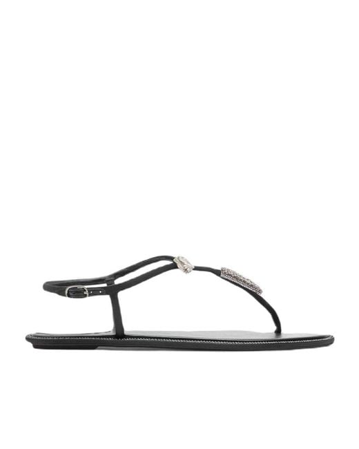 Rene Caovilla Brown Katy Crystal-Embellished Sandals