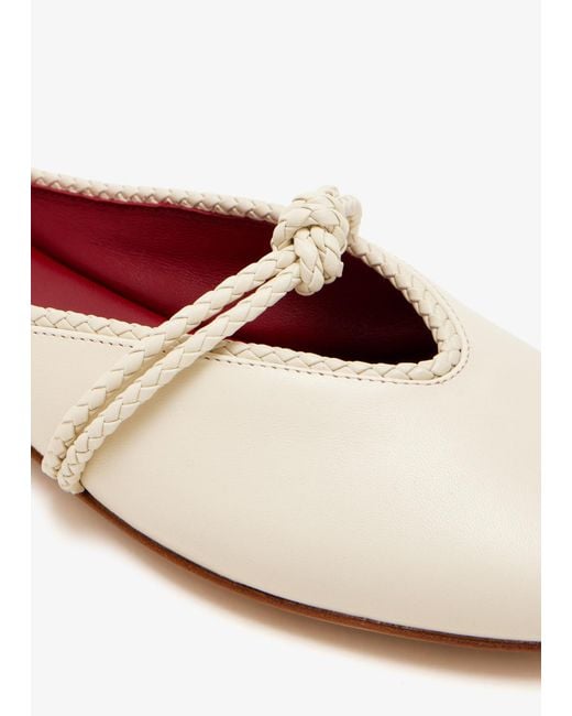 Bottega Veneta White Rosa Mary-Jane Ballerina Shoes