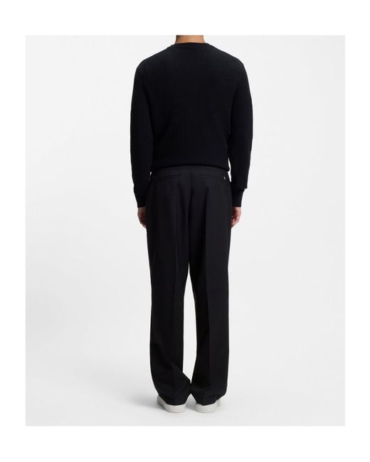 Boss Blue Belt Loop Casual Pants for men