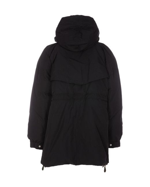 Sacai Black Zipped Hooded Drawstring Parka for men