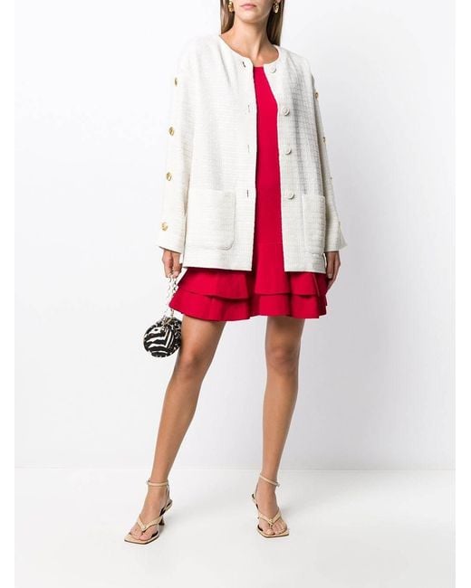 Moschino White Button Details Loose Cardigan