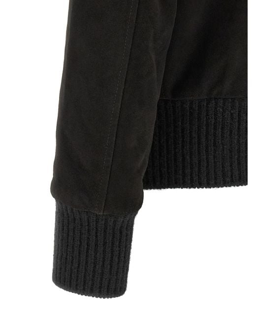 Giorgio Brato Black Long-Sleeve Bomber Jacket for men