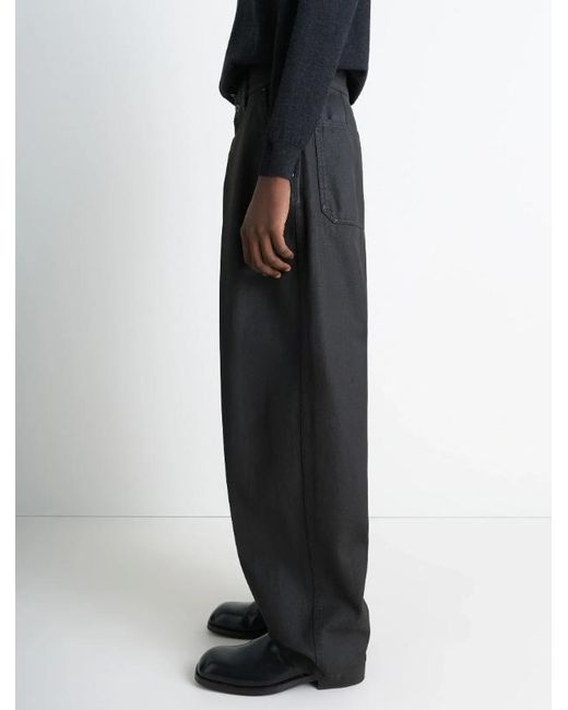Lemaire Black Maxi Barrel Workwear Pants for men
