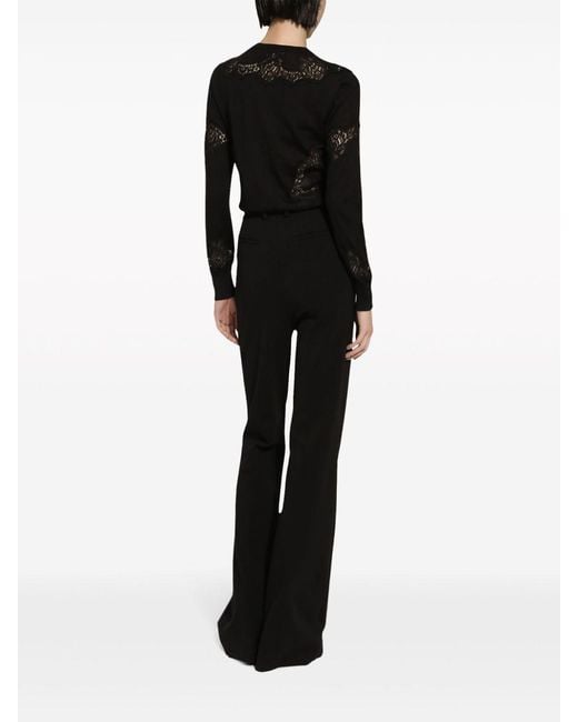 Dolce & Gabbana Black Lace Detail Knit Top