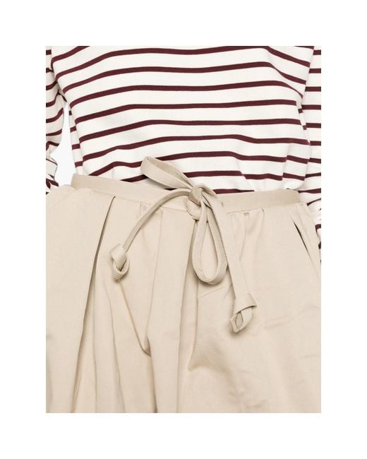 Patou Natural Bow-Detail Bubble-Hem Skirt