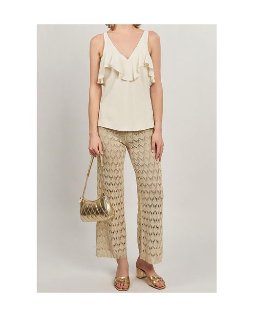 Twinset Natural Ruffle Detail Tank Top