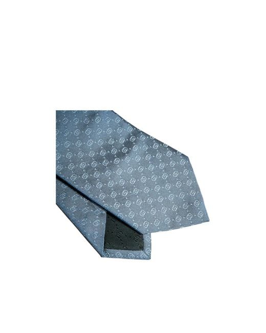 Gucci Blue Interlocking G Silk Jacquard Tie for men