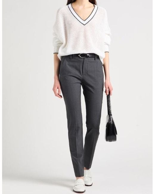 Brunello Cucinelli White V-Neck Sweater