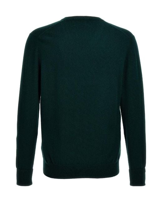 Ballantyne Green Diamond Pattern V-Neck Jumper for men