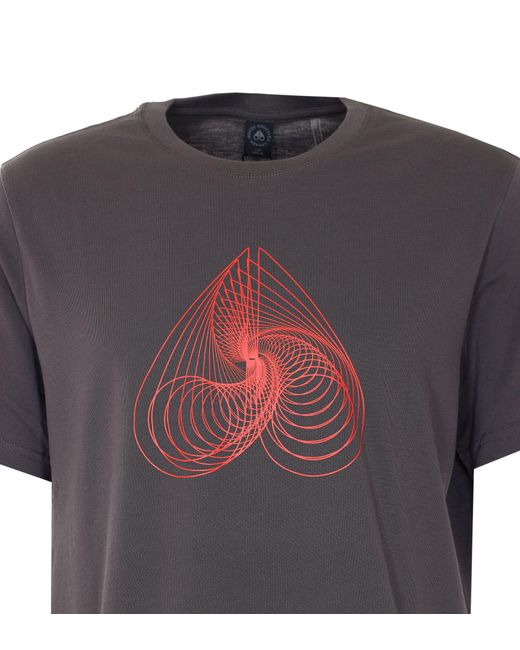 Moose Knuckles Gray Graphic Printed Crewneck T-Shirt for men