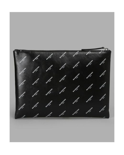 Balenciaga Black Logo Pattern Handbag