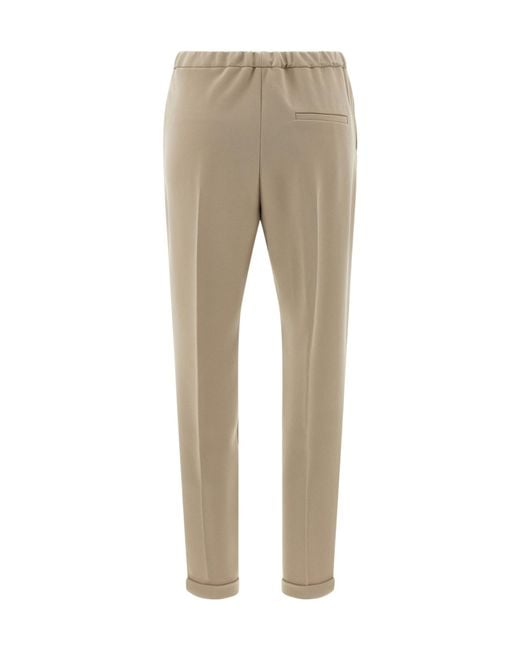 Alberto Biani Natural Elasticated Pleat Trousers