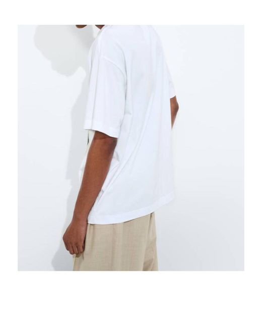 Bottega Veneta White Cotton Jersey Printed T-Shirt for men