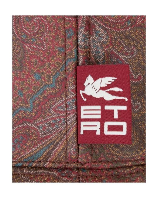 Etro Brown Paisley Printed Bucket Hat